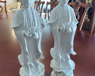 Vintage Chinese Blanc De Chine Goddess Figurines $200 Each