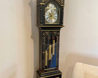 Trend Black and Gold Asian Style Grandfather Clock Needs a Tune Up. Does Not Work at this Time. $500