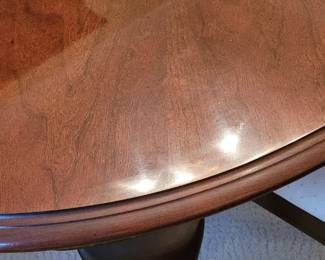 Lenoir House dining table 79" with the leaf.  Leaf is 18".  Table is 61" without the leaf.