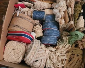 Boxes and bags of sewing and upholstery items