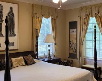 Second Master bedroom with King four poster bed, vintage Pennsylvania House