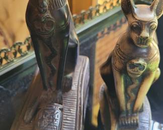 Egyptian cat statue with cobra royal cat