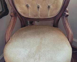 velvet covered Victorian chair
