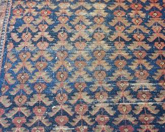 Persian rug, Hamadan design, 3'9" x 6',  note poor condition and wear, Semi-antique 1915-1945