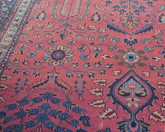 large Oriental rug in the formal living room, dimensions under Description 