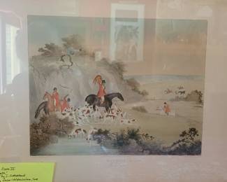 #140 Hunting Plate IV "The Death"", Aquatint engraving, engraved by I. Sutherland, Painted by Dean Wolstenholme Sr. 