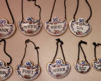 Staffordshire England Fine Bone China liquor bottle labels