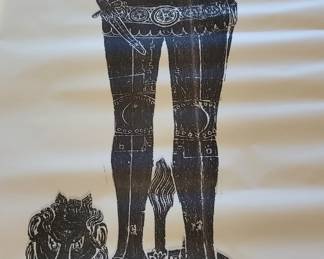 Brass Rubbing #133 & #134 large knight praying with Lion 58"x 36"