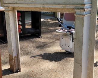 Antique wooden painted fireplace mantle