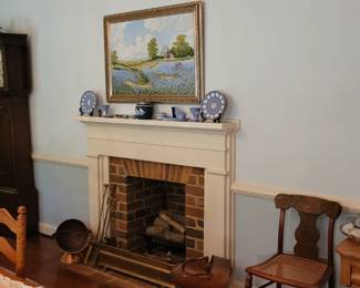 Formal Dining Room with German tall case clock, missing wooden works, has newer face and works