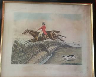 #136 "The Leap" by Henry Thomas Alken, original framed print