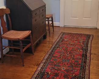 lovely foyer with antique secretary, Oriental runner rug