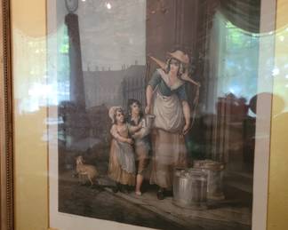 The Cries of London, "Milk below, Maids" framed, Formal Dining Room