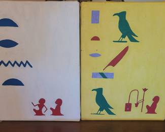 #124 & #125 hand-painted Egyptian art