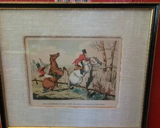 #138 "I have an IDEA that this fence is either TOO HIGH or that my Horse is TOO SHORT", original framed print, Henry Thomas Alken
