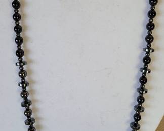 #32 Hematite 19" necklace with .925 silver clasp