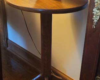 Victorian round side table/plant stand with carved base