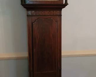 German tall case clock.  Note that the original wooden works were removed and replaced