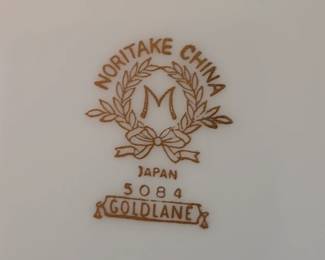 Noritake Japan Goldlane, 79 pieces total, in excellent shape except two chipped tea cups, see List under Description