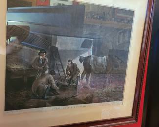 #142 "Stable Amusement" 1801, engraving, painted by George Morland, engraved by W. Ward, currently in the British Museum's permanent collection