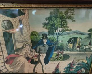 #91 Gentleman and Lady and Carriage, 12 1/2" x 9 1/2", Formal Dining Room