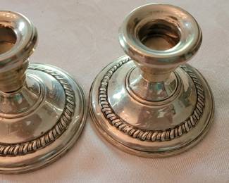 Pair of weighted and reinforced candlesticks 2 3/4" tall