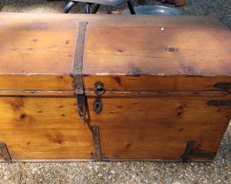 Antique pine trunk