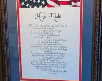#38 "High Flight" by John Gillespie Magee, Jr. with American flag