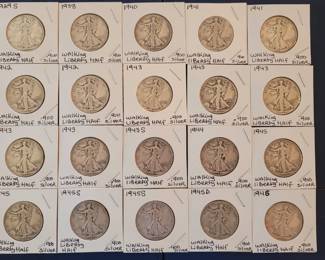 Walking Liberty Half Dollars .900 silver