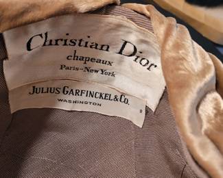 vintage Christian Dior velvet hat and original box