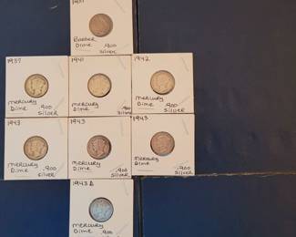 Mercury Dimes, .900 silver