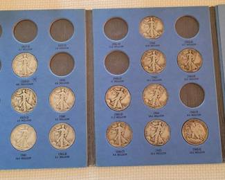 Book of 17 Walking Liberty Half Dollars