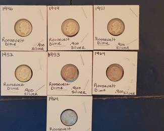 Roosevelt dimes, .900 silver