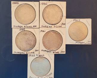 Morgan Silver Dollars, Peace silver Dollar, .900 silver