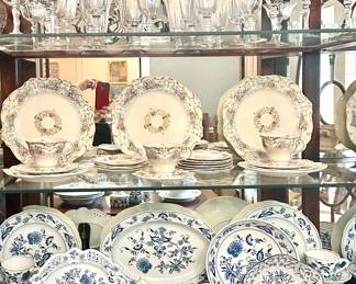 Cambridge Glassware, Gotham Chateau Chantilly China, Blue Danube China