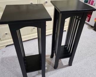 pair of black end tables
