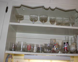 assorted glassware - wine glasses, drinking glasses, collectible glasses