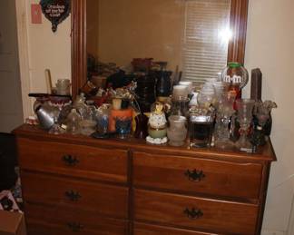 traditional dresser and candles and holders