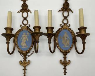 Neoclassical Jasperware Sconces