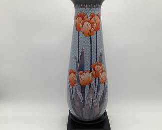 16” Tulip Cloisonné Vase