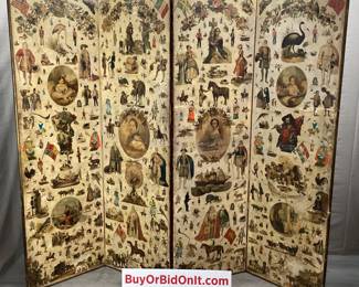Victorian Scrap Work/Decoupage Screen