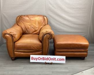 Lane Leather Chair & Ottoman