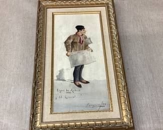 1889 Oil on Board by Zamonino Zipos