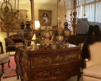 karges walnut bombe chest