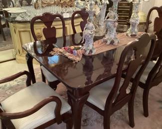 Dining table and six chairs