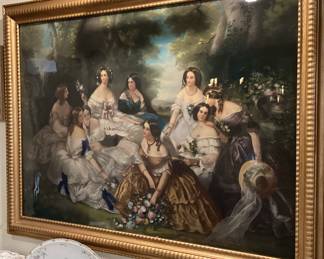 G.G. Fish pastel of garden party, c. 1850