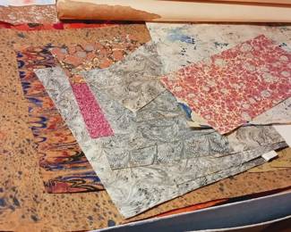 Reproduction hand colored marbled paper