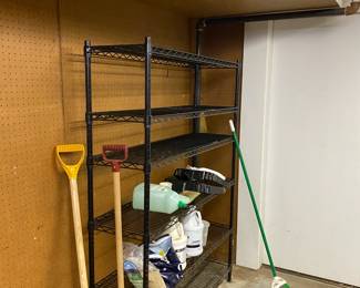 Garden tools and garage storage shelf for in-person shopping