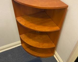 $40. Teak corner shelf.  21"w x 15"d x 31"h. Available for pre-sale which opens at 9 am Wednesday, April 18th.