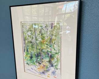 $180. Kimberly Clark original watercolor on paper. "Arboretum". Framed 12" x 14" unframed 10.5" x 8.5"Available for Pre-sell which opens Wednesday April 18th at 9 am.